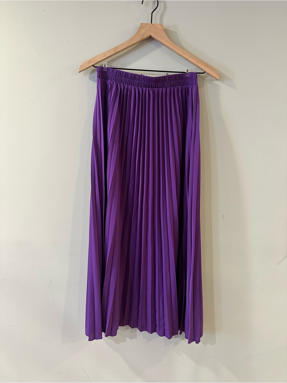 Accordion Pleated Purple Maxi Skirt